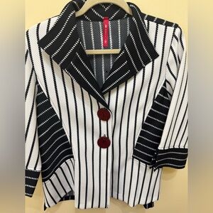 Connie Black and White Striped Jacket
